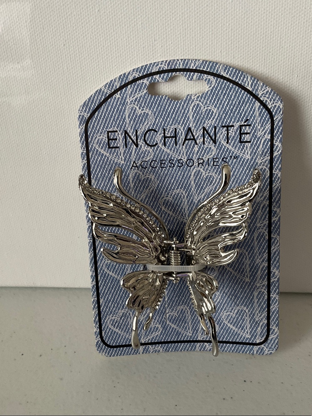 Enchante Accessories Silver Butterfly Hair Clip
